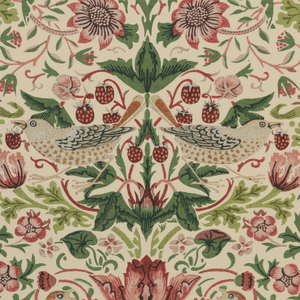 William Morris Strawberry Thief Printed Cotton Fabric Rose