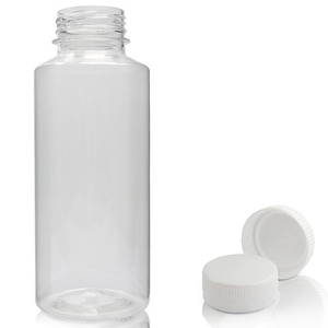 400ml Recycled Plastic Juice Bottle With Tamper Evident Juice Cap - White