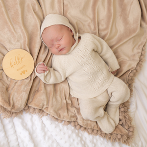 'Molly' Beige Knitted 3 Piece Set