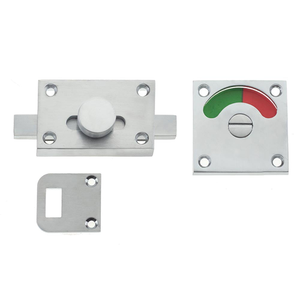 Privacy Slide Bolt with Emergency Indicator Release Satin Chrome Plate