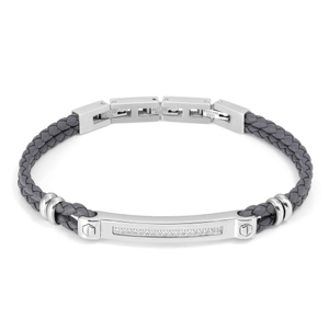 Manvision Steel White CZ Grey Bracelet