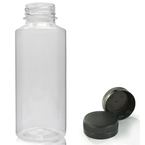 400ml Recycled Plastic Juice Bottle With Tamper Evident Juice Cap - Black