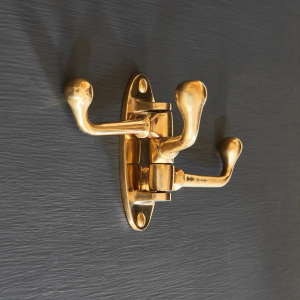 Victorian Triple Swivel Hook - Polished Brass
