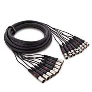 Studiospares 8-Way Moulded XLR (F) - XLR (M) Loom, 5m