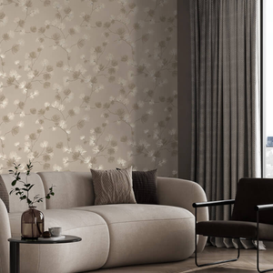 Belgravia Decor Valentino Pine Tree Soft Mocha Metallic Wallpaper - 1934