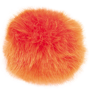 Pompon imitation fourrure 10 cm - Orange