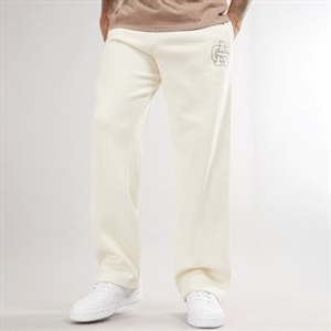 Avant Garde Mens Emblem Open Hem Joggers Off White