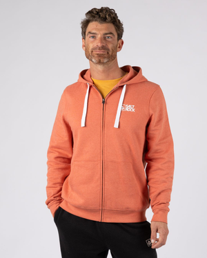 Essential Mens Zip Hoodie in Orange