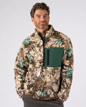 True Camo Mens 1/4 Neck Fleece in Camo