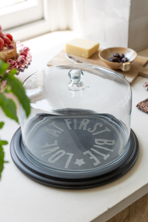 Marble Cheese Board & Glass Cover