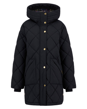 Barbour Kailyn Womens Puffer Jacket - Black/Classic Tartan