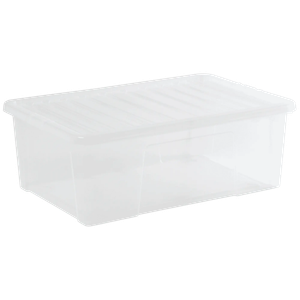 Pack of 4 - 68 Litre Crystal Plastic Storage Box with Lid