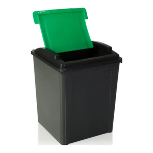Large 50 Litre  Slate Plastic Recycling Bin with Flip Lid