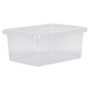 Pack of 5 - 14 Litre Crystal Plastic Storage Boxes and Lids