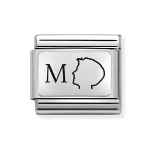 Classic Silver Silhouette Engraving Charm