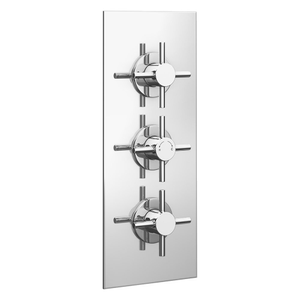 Pablo Triple Crosshead Concealed Thermostatic Shower Valve - Chrome