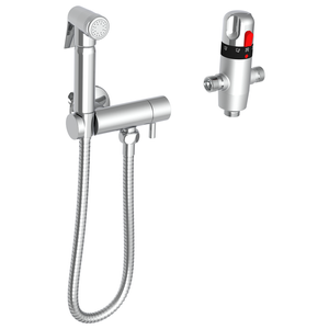 Cruze Modern Thermostatic Douche Shower Spray Kit with Shut Off Valve + Hose
