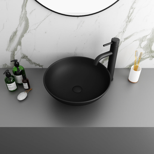 Arezzo 400mm Matt Black Round Countertop Basin