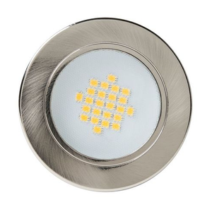 Ellis &amp; Co Round LED Recessed Under Cabinet Light Satin Nickel Warm White