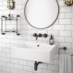 Kyoto Large Rectangular 600 x 460mm 0TH Wall Hung Basin