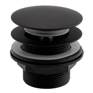 Arezzo Matt Black Unslotted Bath Waste with No Overflow
