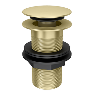 Arezzo Unslotted Click Clack Basin Waste - Brushed Brass