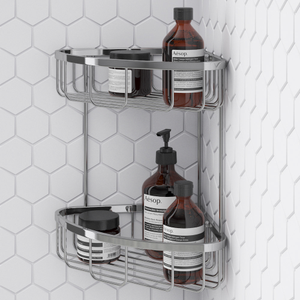 Toreno Modern 2 Tier Corner Fixed Wire Basket