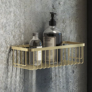 Arezzo Brushed Brass 300mm Wire Shower Basket