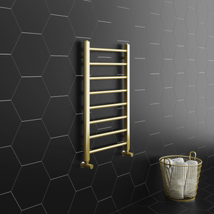 Arezzo 800 x 500mm Brushed Brass Straight Heated Towel Rail