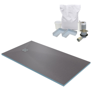 1600 x 900 Wet Room Walk In Rectangular Tray Former Kit (End Waste)