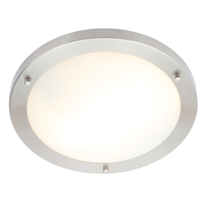 Forum Delphi Large Satin Nickel Flush Ceiling Light Fitting