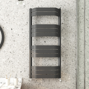 Milan Bow-Fronted Anthracite 1200 x 550 Designer Flat Panel Heated Towel Rail