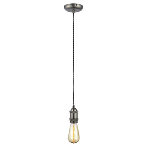 Ellis &amp; Co Pewter with Black Twisted Cable Pendant Light
