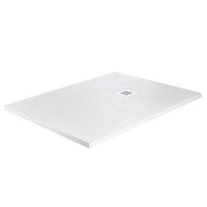 Imperia 1600 x 900mm White Slate Effect Rectangular Shower Tray + White Waste
