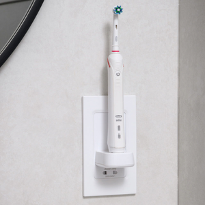 Proofvision Oral-B In Wall Electric Toothbrush Charger with Shaver Socket - White Plastic
