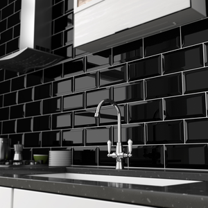 Victoria Metro Wall Tiles - Black - 20 x 10cm