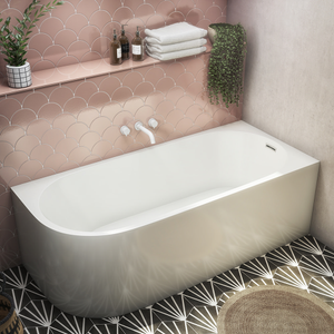 Monza 1700 x 750 Curved Free Standing Corner Bath Right Hand Option