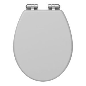 Carlton Soft Close Toilet Seat with Chrome Hinges Dove Grey