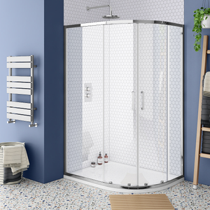 Monza RH Offset Quadrant Shower Enclosure + Pearlstone Tray 900 x 760mm