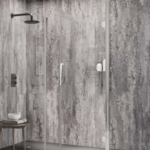 Orion Silver Retro Metallic Shower Wall Panel - 2400 x 1000mm