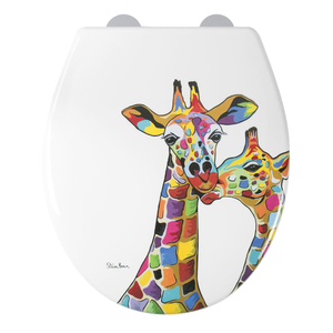 Croydex Francie &amp; Josie Flexi-Fix Toilet Seat by Steven Brown Art