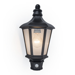 Ellis &amp; Co Outdoor Traditional Black Half Wall Light with PIR Sensor