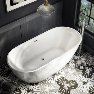 Arezzo Freestanding Modern Bath with Chrome Waste 1400 x 750 x 570mm