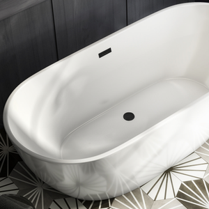 Arezzo Matt Black Overflow Insert and Pop-Up Waste Cover