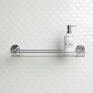 Chatsworth Traditional Chrome &amp; Glass Bathroom Shelf
