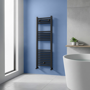 Toreno Heated Towel Rail – Matt Black – 400 x 1200mm – Straight Bars
