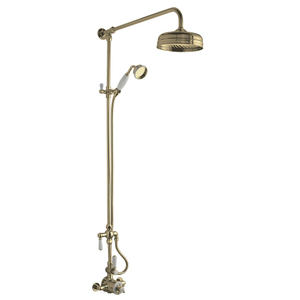 Hudson Reed Brushed Brass Thermostatic Shower Valve &amp; Rigid Riser Kit