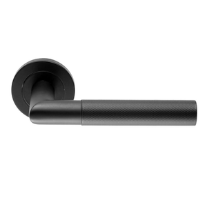 Ellis &amp; Co Industrial Knurled Lever Door Handles - Matt Black