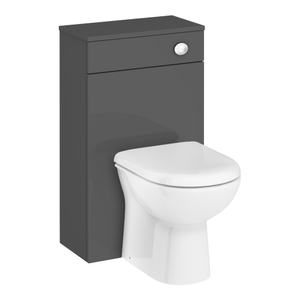 Brooklyn WC Unit with Concealed Cistern - Gloss Grey (500mm)