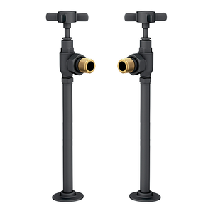 Chatsworth Traditional Angled Radiator Valves and Pipe Set - Anthracite